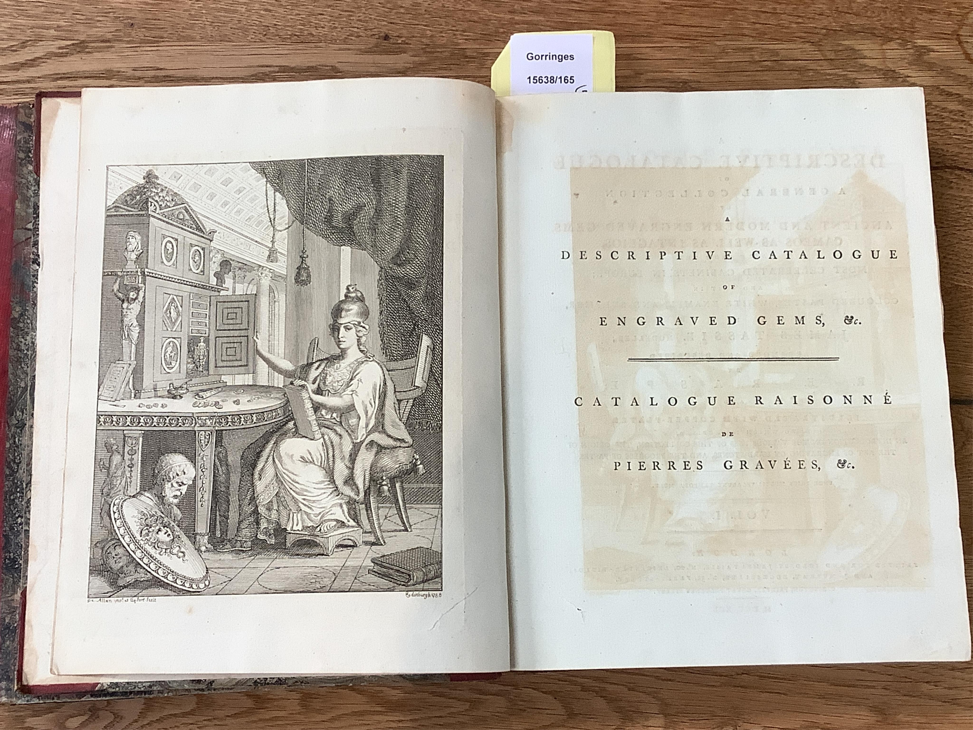 Raspe (Rudolph Erich). A Descriptive Catalogue of a General Collection of Ancient and Modern Engraved Gems, Cameos as well as Intaglios, taken from the most Celebrated Cabinets in Europe, and cast in coloured pastes, whi